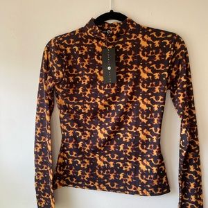 Daisy Street x Urban Outfitters Cropped Mock Neck Long Sleeve Top